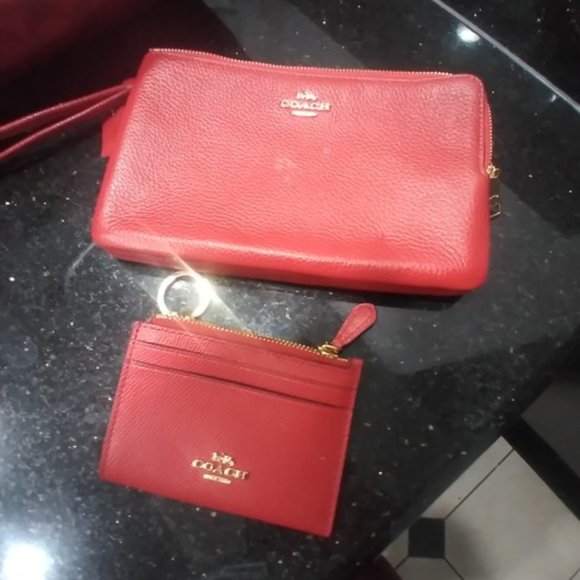 Red coach signature tote and wallets set - Picture 5 of 6